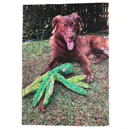 Sua Foto com Molde Retangular de Cachorro - Quebra-Cabeça Personalizável (segunda foto)