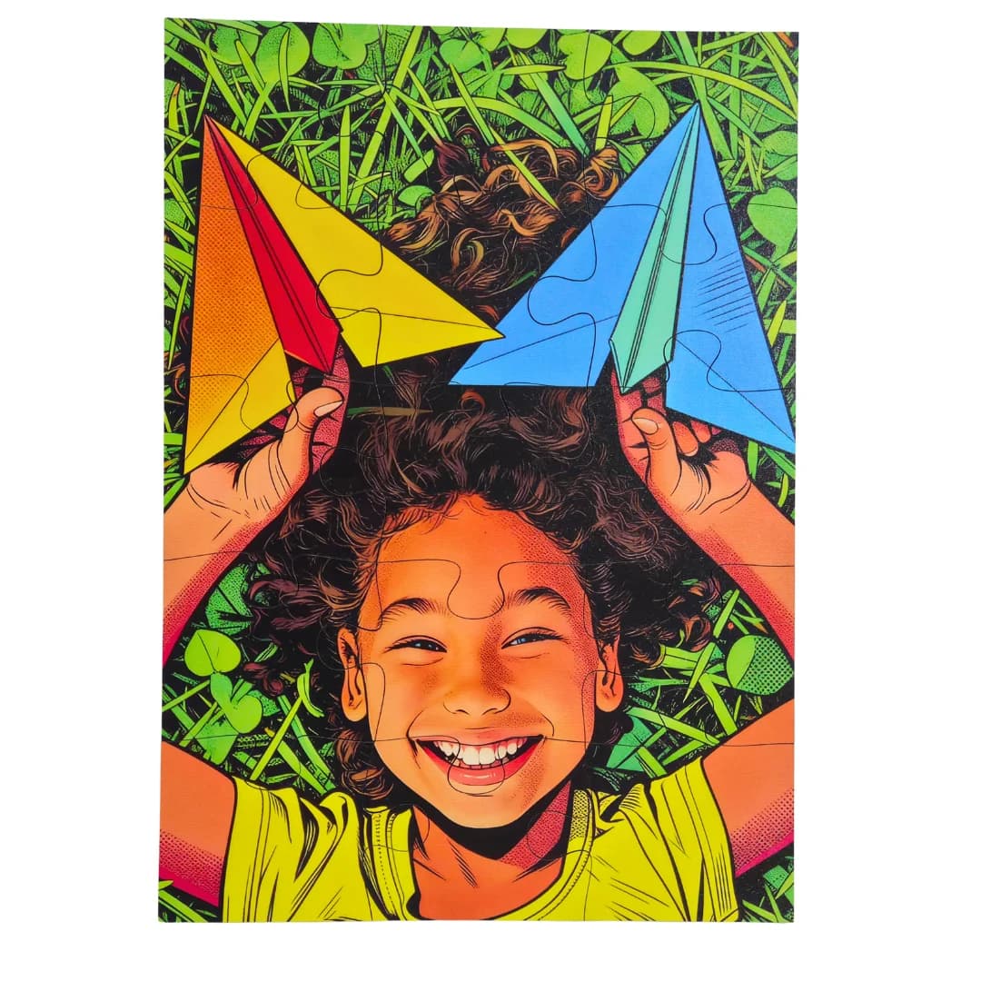 Dia das Crianças com Foto - A Criança Vira Personagem - Quebra-Cabeça de Madeira 3D Personalizado (segunda foto)
