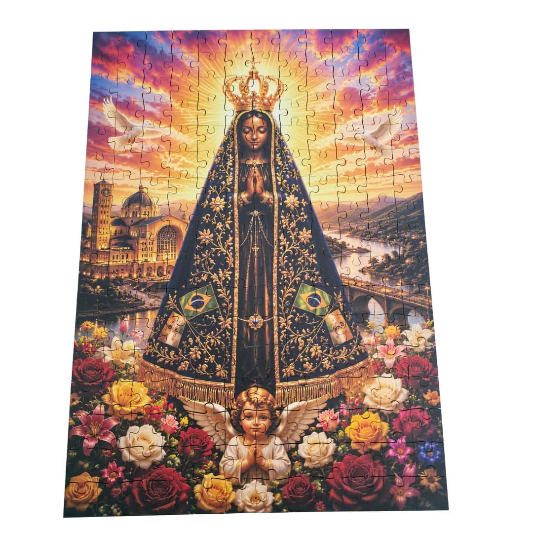 Quebra-Cabeça de Madeira 3D - N. Senhora Aparecida